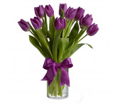 11 фиолетовых тюльпанов