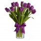 9 фиолетовых тюльпанов